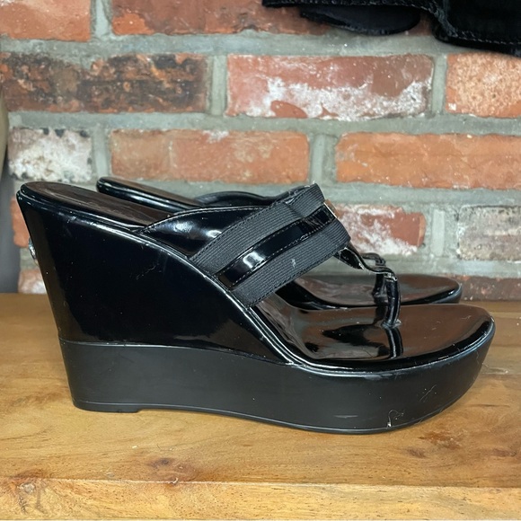BCBG Black Wedge Sandals - Picture 4 of 5